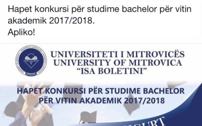 Konkurs Për Pranimin E Studentëve Në Vitin E Parë Të Studimeve Themelore Në Vitin Akademik 2017/2018