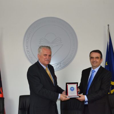 Rektori Musaj Me Rektorin E Universitetit Nëna Tereze Në Shkup, Aziz Pollozhani (prill 2017)