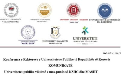 CONFERENCE OF RECTORS OF PUBLIC UNIVERSITIES OF KOSOVO