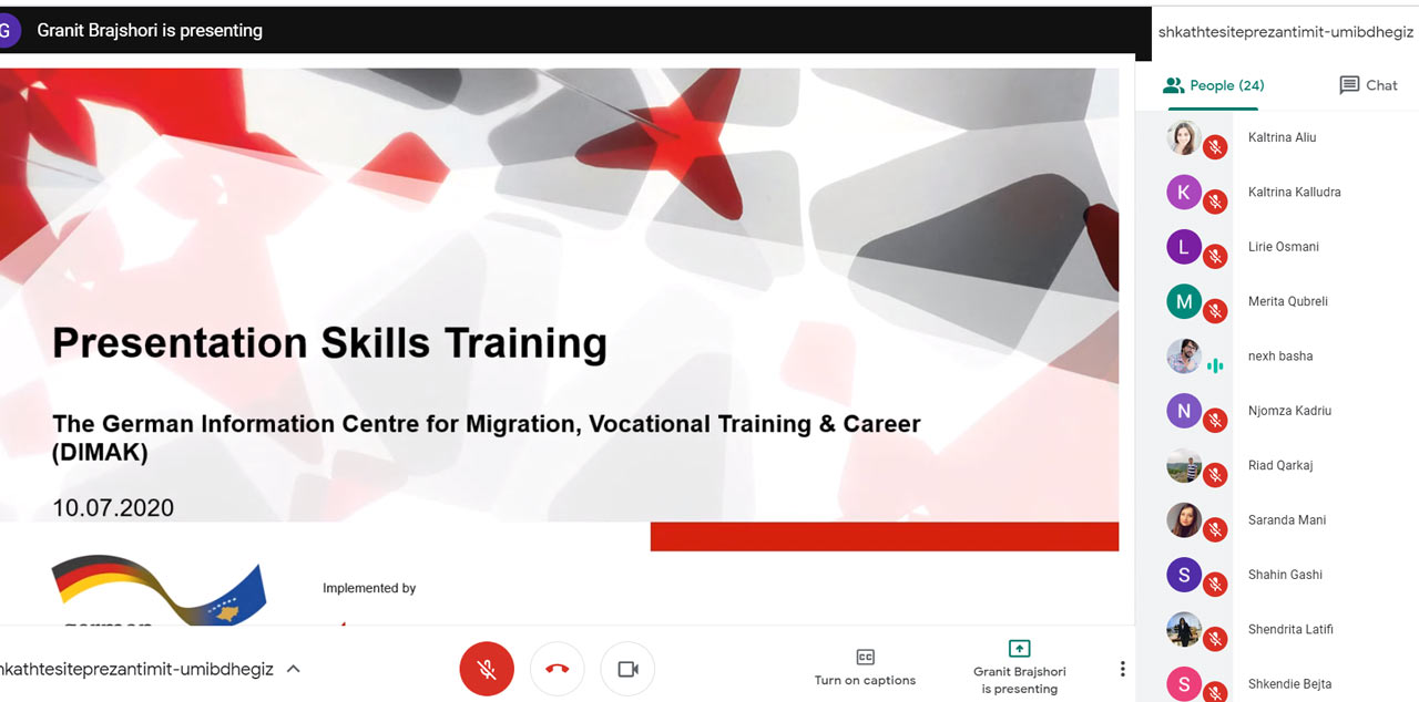 U Mbajt Webinari “Shkathtësitë E Prezantimit”
