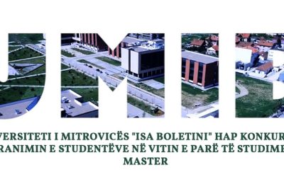 Universiteti I Mitrovicës “Isa Boletini” Hap Konkurs Për Pranimin E Studentëve Në Vitin E Parë Të Studimeve Master