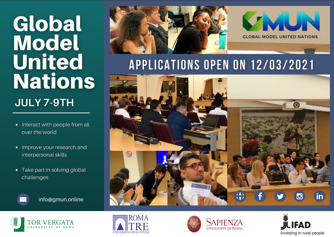 UIBM Students Are Invited To Participate In This Year’s Edition Of The United Nations Global Model (GMUN), Which Will Be Held July 7-9, 2021 (online)