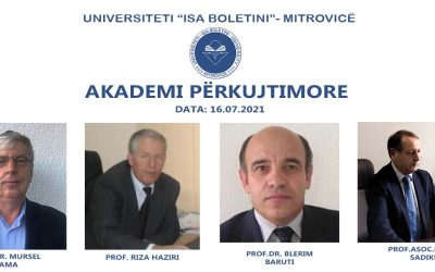 Akademi Përkujtimore Për: Prof.Asoc.Dr. Mursel Rama, Prof.Dr. Blerim Baruti, Prof.Asoc.Dr. Ali Sadiku Dhe Z. Riza Haziri