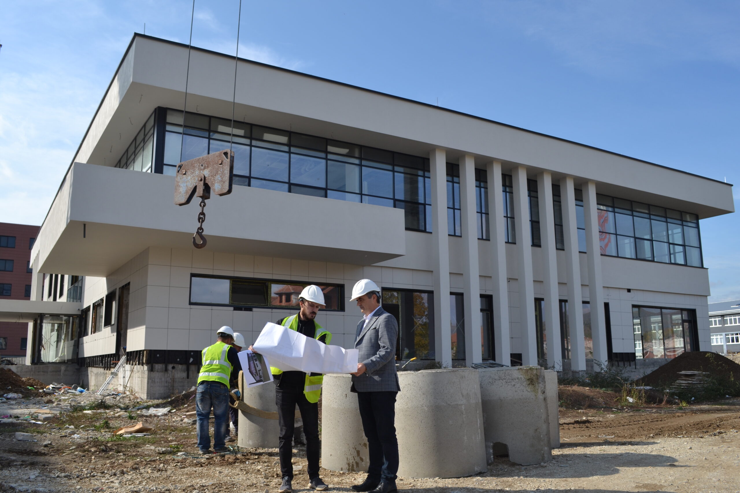 Rector Musaj, Inspects The Works For The Construction Of The Canteen And Dormitory