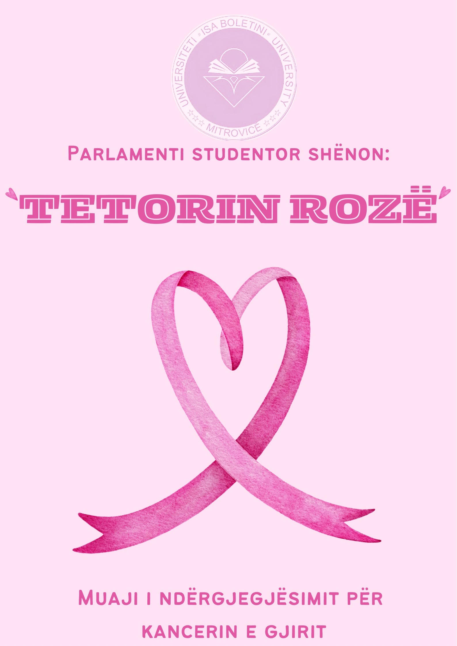 Parlamenti Studentor Organizon Aktivitet Për Shënimin E “Tetorit Rozë” – Muaji I Ndërgjegjësimit Për Kancer Të Gjirit