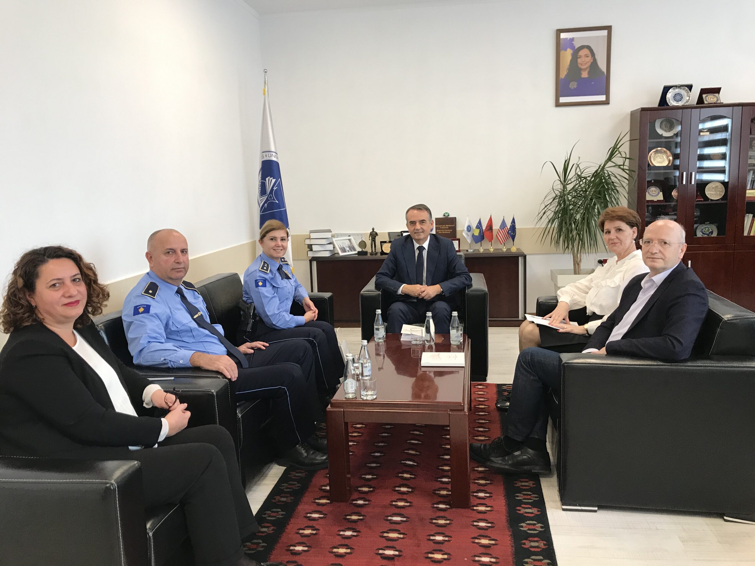 The Regional Director Of The Kosovo Police In Mitrovica, Afërdita Mikullovci, Together With The Police Commander Of The South Station, Ahmet Xhosha, Were Received In A Meeting By The Rector Of UIBM, Prof. Dr. Alush Musaj