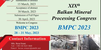 Invitation To Participate In The XIX Balkan Mineral Processing Congress – BMPC 2023