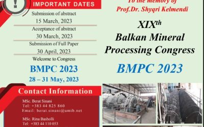 Invitation To Participate In The XIX Balkan Mineral Processing Congress – BMPC 2023