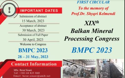 Ftesë Për Pjesëmarrje Në Kongresin XIX Ballkanik Të Përpunimit Të Mineraleve – BMPC 2023