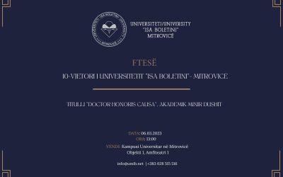 Agjenda Për Shënimin E 10-vjetorit Të Themelimit Të Universitetit”Isa Boletini”- Mitrovicë