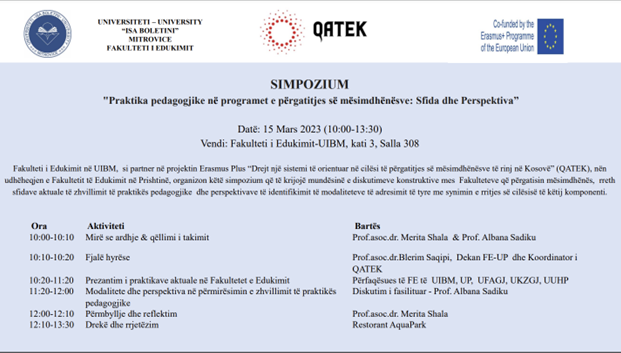 The Symposium “Pedagogical Practice In Teacher Training Programs: Challenges And Perspectives” Is Organized